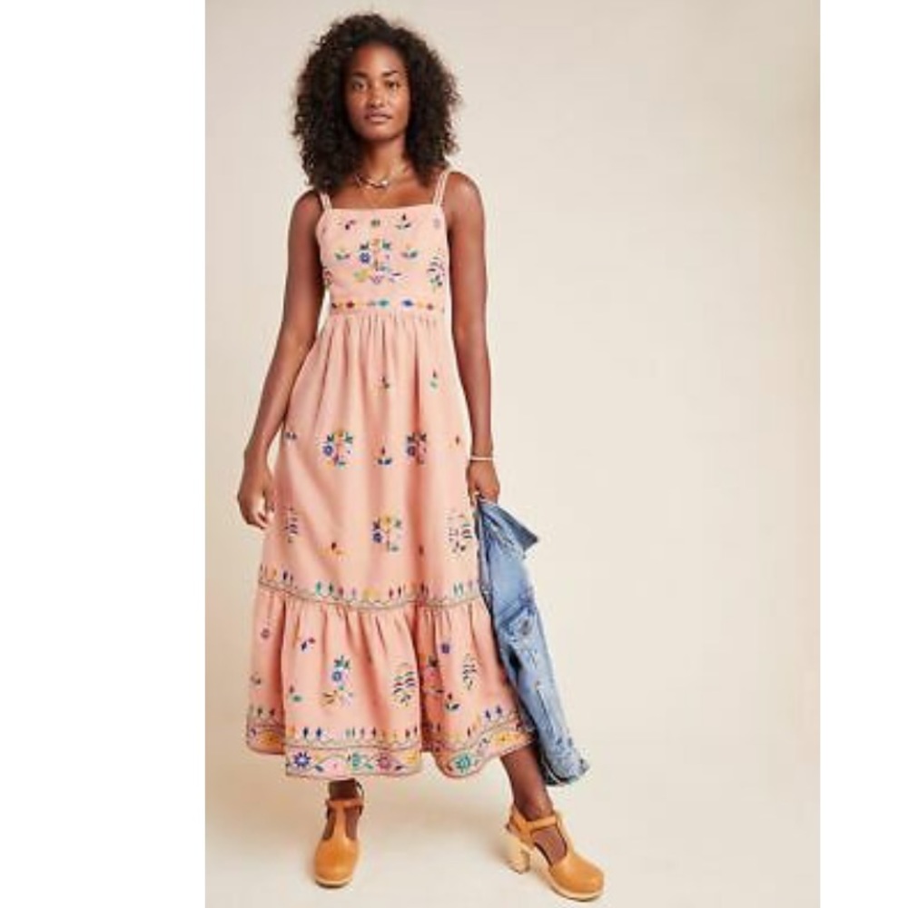 ✨Anthropologie - Embroidered maxi dress